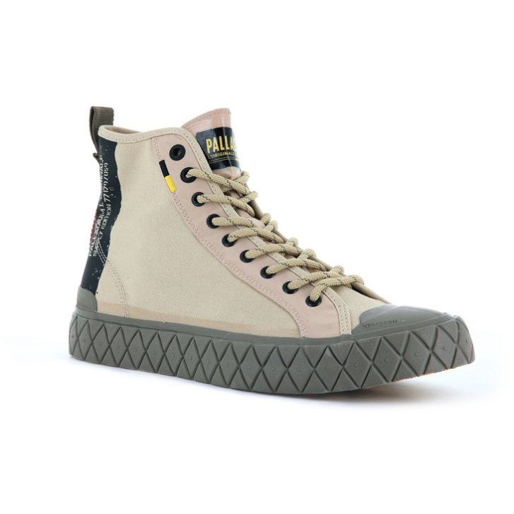 Baskets Palladium Palla Ace Supply Mid High Tops Femme Kaki | FR FIV938N